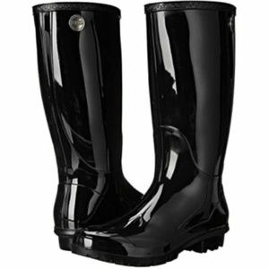 NEW WOMEN UGG SHAYE BLACK TALL RAIN BOOT GLOSS NEW